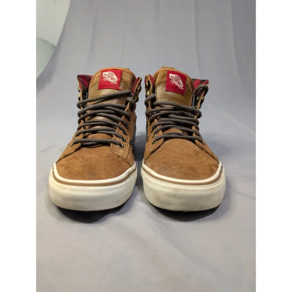 Vans‎ Sk8-Hi MTE Scotchgard Shoes Brown Suede Flannel Lined Men\'s 7.5 Women\'s 9 Vans Sk8-Hi MTE Scotchgard Suede | Mercari main image 4